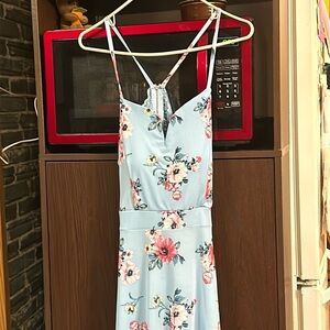 NWT No Boundaries light blue dress with floral print in size L